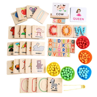 Juego Educativo Montessori con Abecedario Vocabulario Para Niños