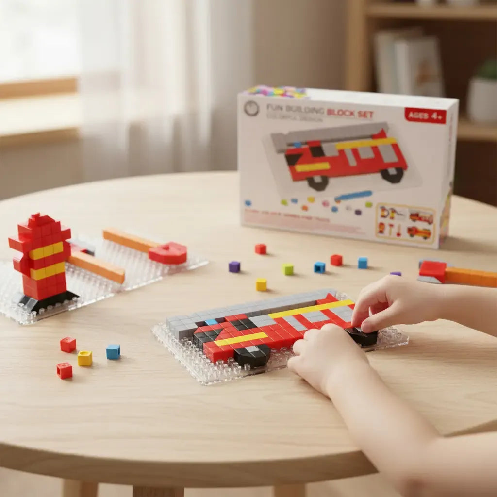 Juego De Construcción Motricidad Bomberos 220 Piezas Para Niños