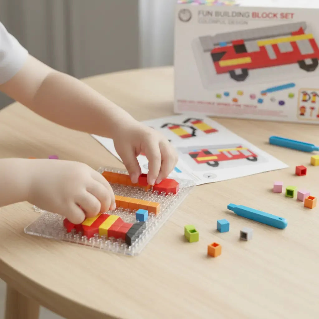 Juego De Construcción Motricidad Bomberos 220 Piezas Para Niños