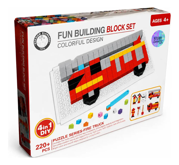 Juego De Construcción Motricidad Bomberos 220 Piezas Para Niños