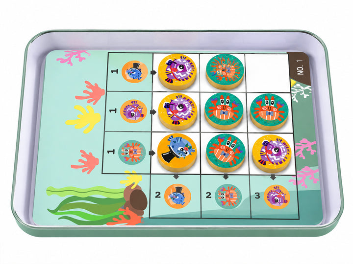 Juego Didáctico Magnético Lógica 9 Puzzle Para Niños