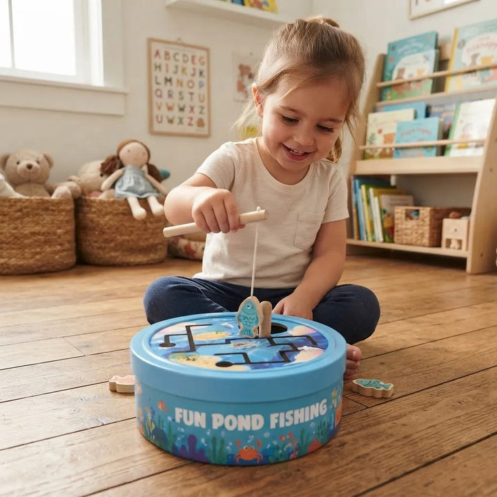 Juego de Pesca Educativo Magnético En Madera Para Niños