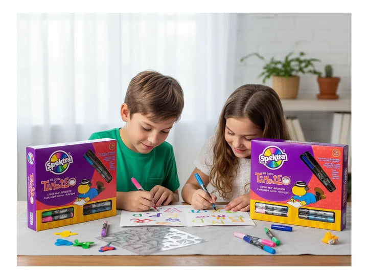 Juego Kit Letras Timoteo Marcadores y Plantillas Spektra Para Niños