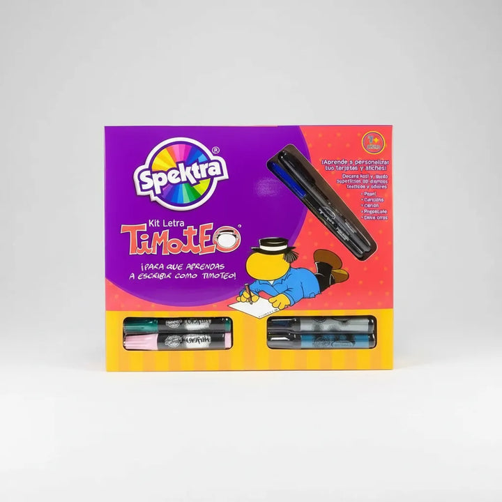 Juego Kit Letras Timoteo Marcadores y Plantillas Spektra Para Niños