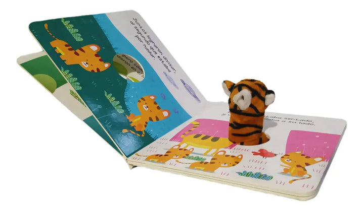 Libro Interactivo Tigre y Sus Cinco Cachorros con Títere Para Niños