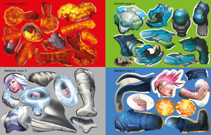 Libro de Stickers Crea tus Propias Superheroes Para Niños