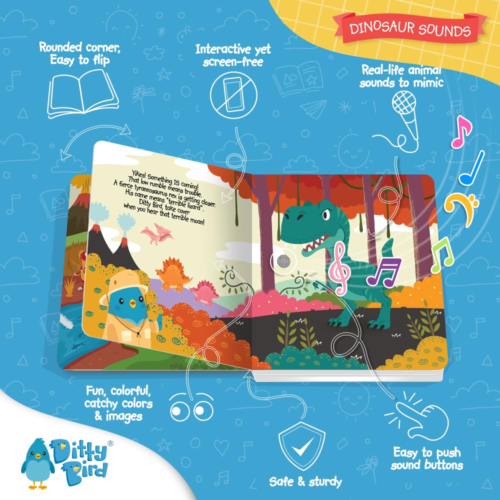 Libros Musical Interactivo Dinosaurios Para Bebés Niños