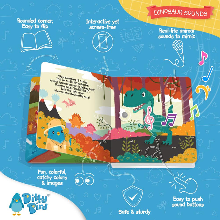 Libros Musical Interactivo Dinosaurios Para Bebés Niños