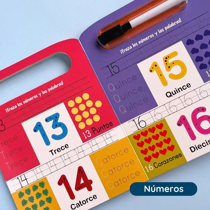 Libro Didáctico Los Números Marcador Borrable Para Niños