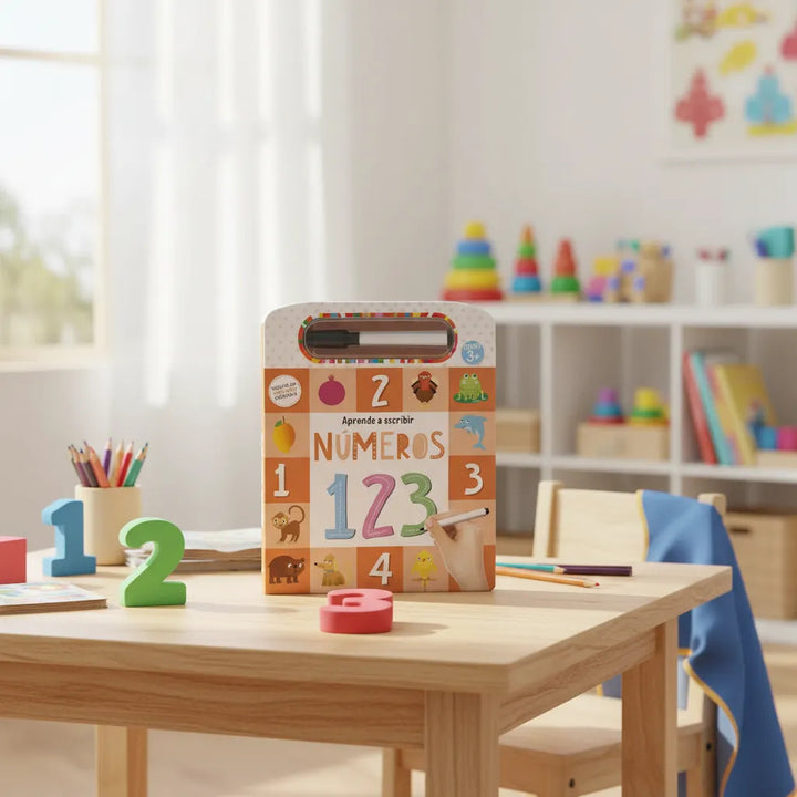 Libro Didáctico Los Números Marcador Borrable Para Niños
