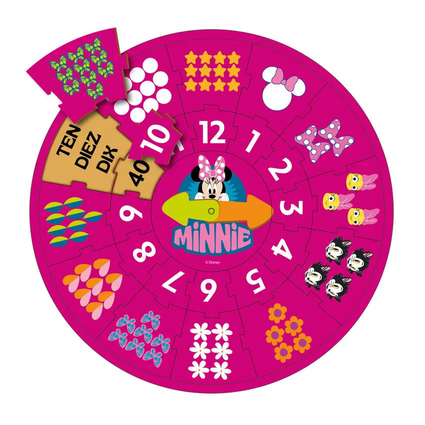 Juego Didáctico Reloj de Aprendizaje Minnie mouse Para Niños