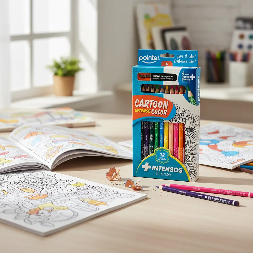 Lápices De Colores Intensos Cartoon Para Niños