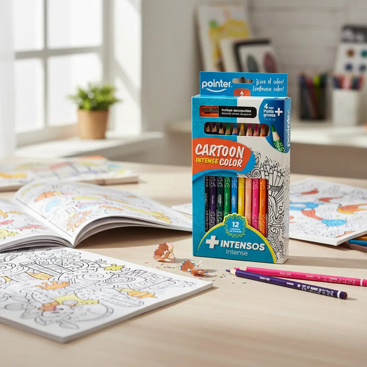 Lápices De Colores Intensos Cartoon Para Niños