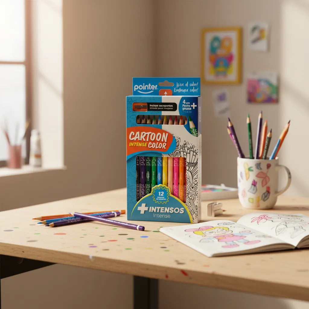 Lápices De Colores Intensos Cartoon Para Niños