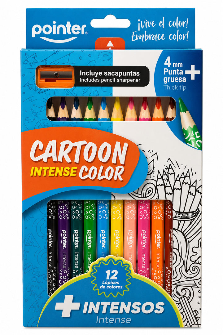 Lápices De Colores Intensos Cartoon Para Niños