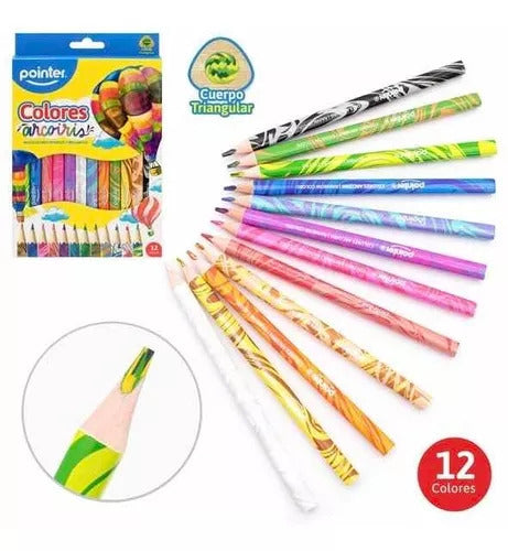 Lápices de Madera Arcoíris 12 Unidades Pointer Para Niños