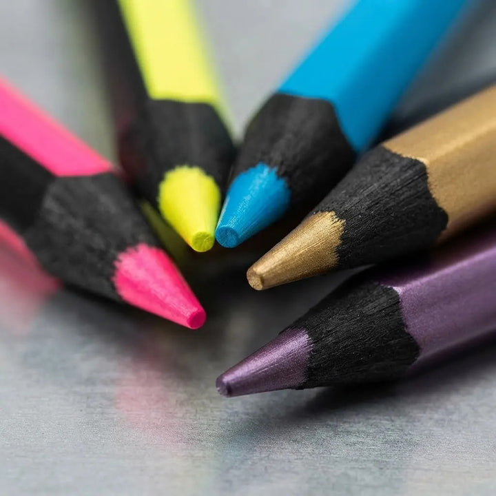 Lápices de Color Pointer 12 Colores Neón Metálico Para Niños