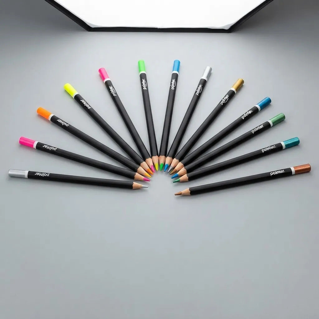 Lápices de Color Pointer 12 Colores Neón Metálico Para Niños