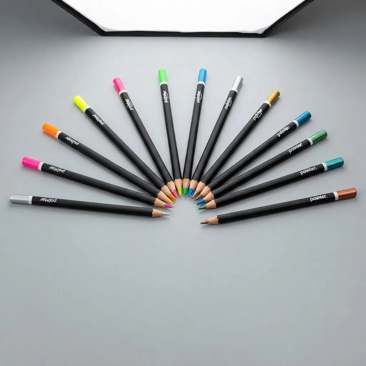 Lápices de Color Pointer 12 Colores Neón Metálico Para Niños
