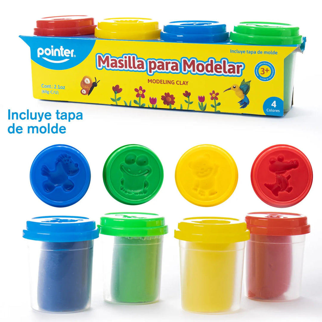 Juguete Masilla para Moldear Pointer 4 Colores para Niños
