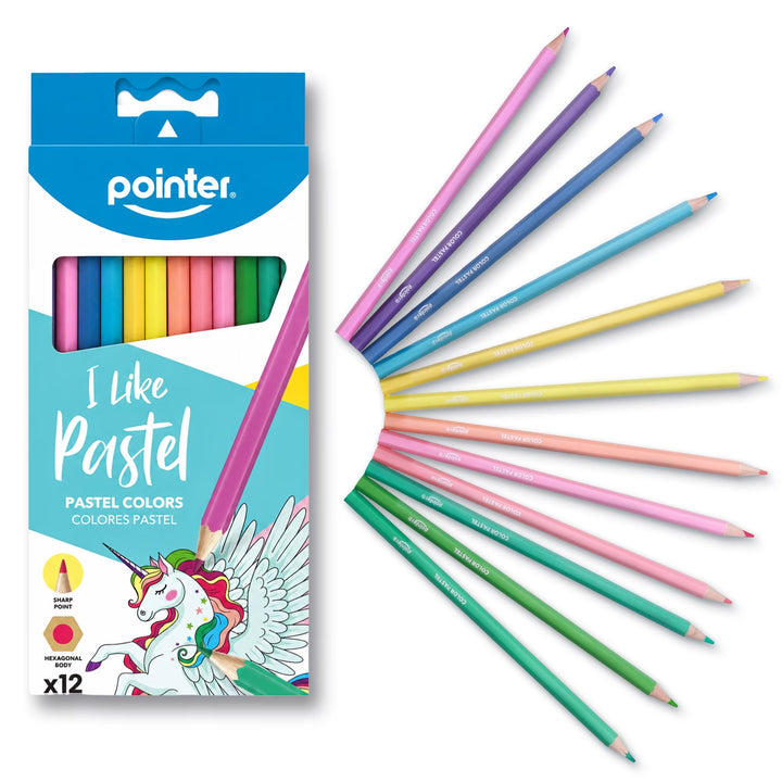 Lápices de Color Pastel 12 Unidades Pointer Para Niños