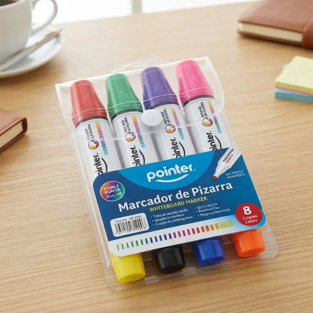 Set Marcadores Borrables Doble Punta 4 Pointer Para Niños Adultos