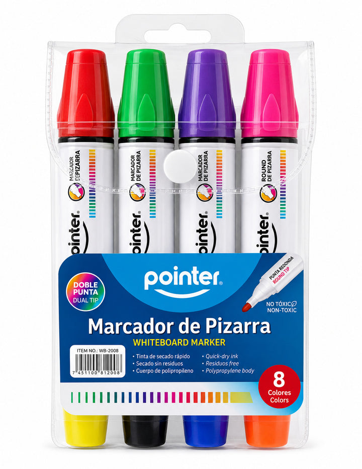 Set Marcadores Borrables Doble Punta 4 Pointer Para Niños Adultos