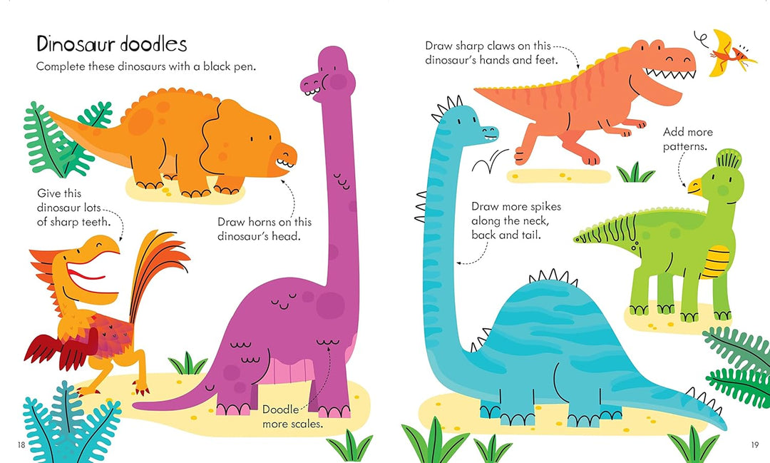 Libro de Actividades Dinosaurios Con Stickers Para Niños