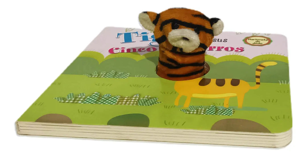 Libro Interactivo Tigre y Sus Cinco Cachorros con Títere Para Niños