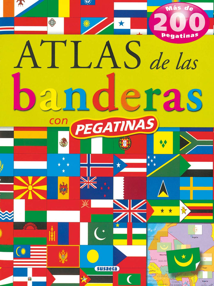 Juego Educativo Atlas con Stickers de Banderas Para Niños