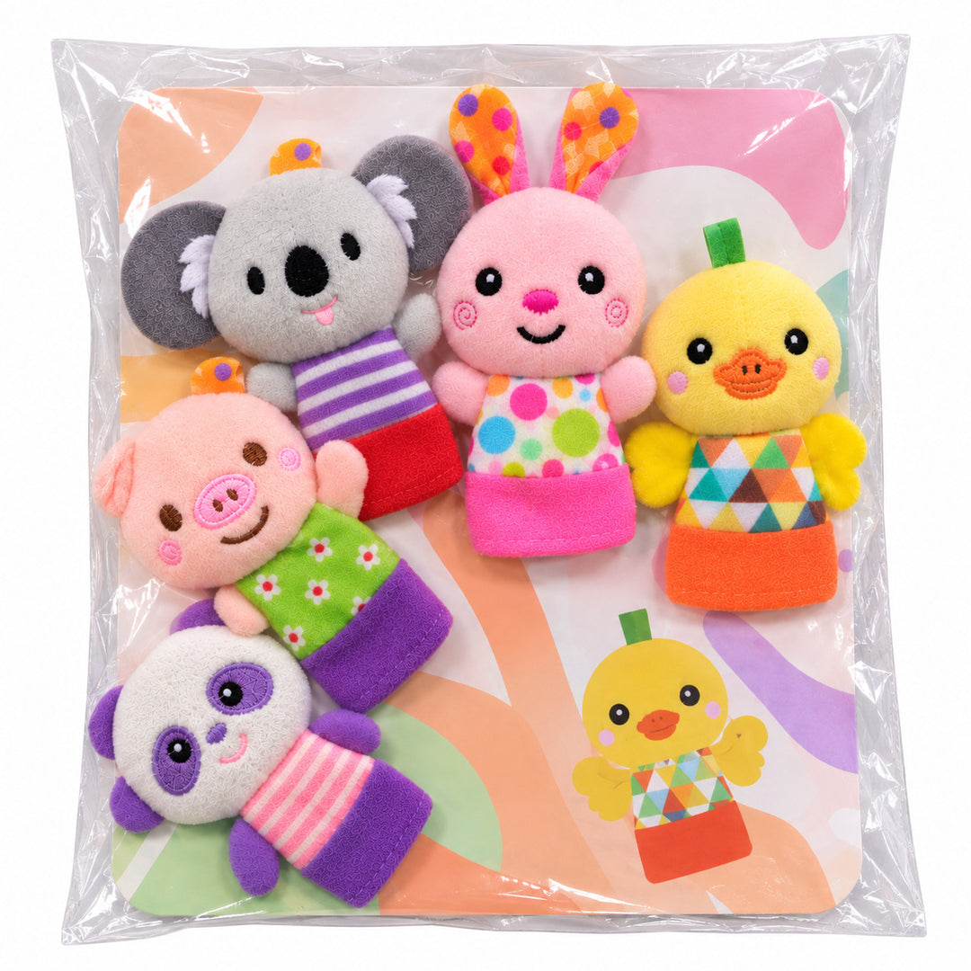 Set de 5 Títeres de Dedo Animales de Granja Suave Para Niños