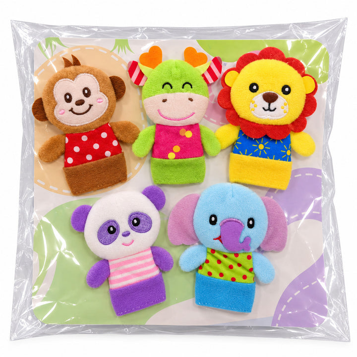 Set de 5 Títeres de Dedo Animales Suave Para Niños