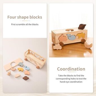 Juguete Clasificador de Formas Coche en Madera Para Niños