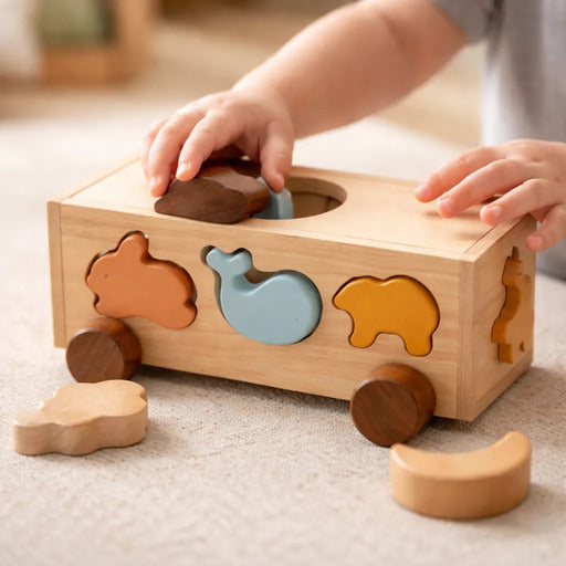 Juguete Clasificador de Formas Coche en Madera Para Niños