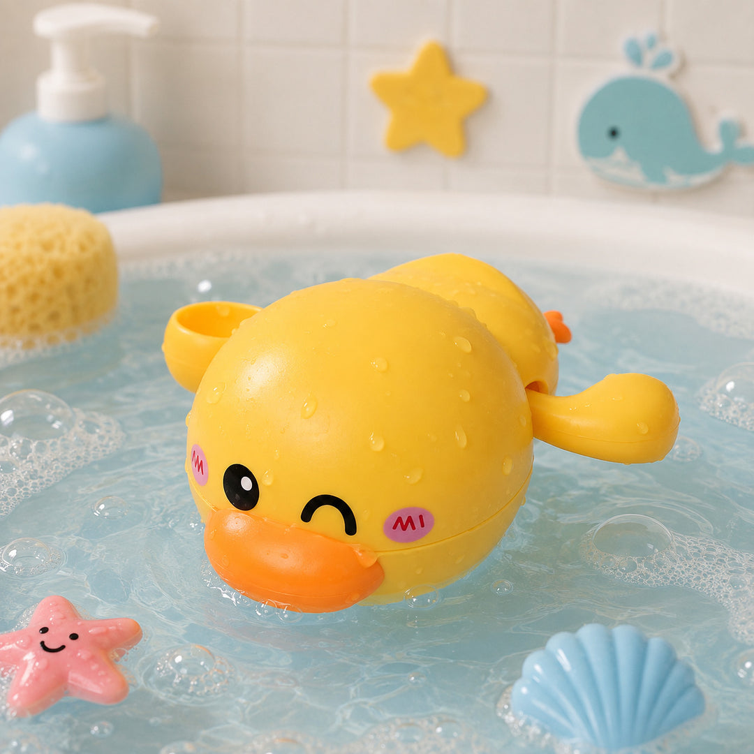 Juguete de Baño Patito Amarillo con Cuerda Para Niños