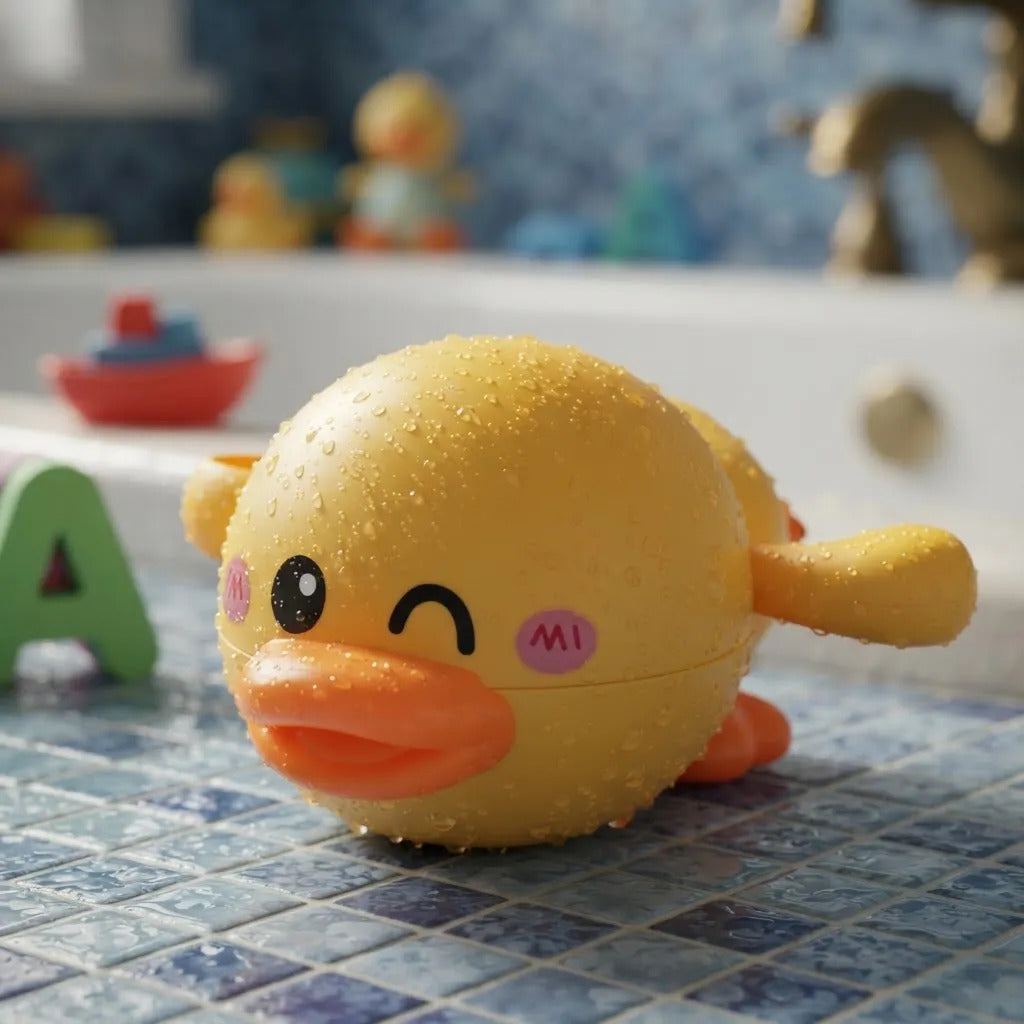 Juguete de Baño Patito Amarillo con Cuerda Para Niños