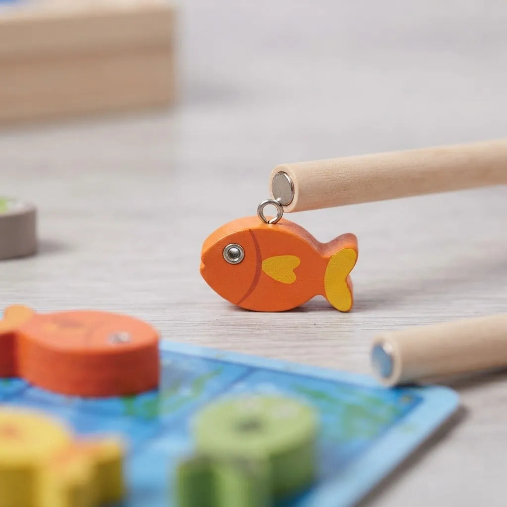 Juego Didáctico Memoria De Pesca En Madera Para Niños