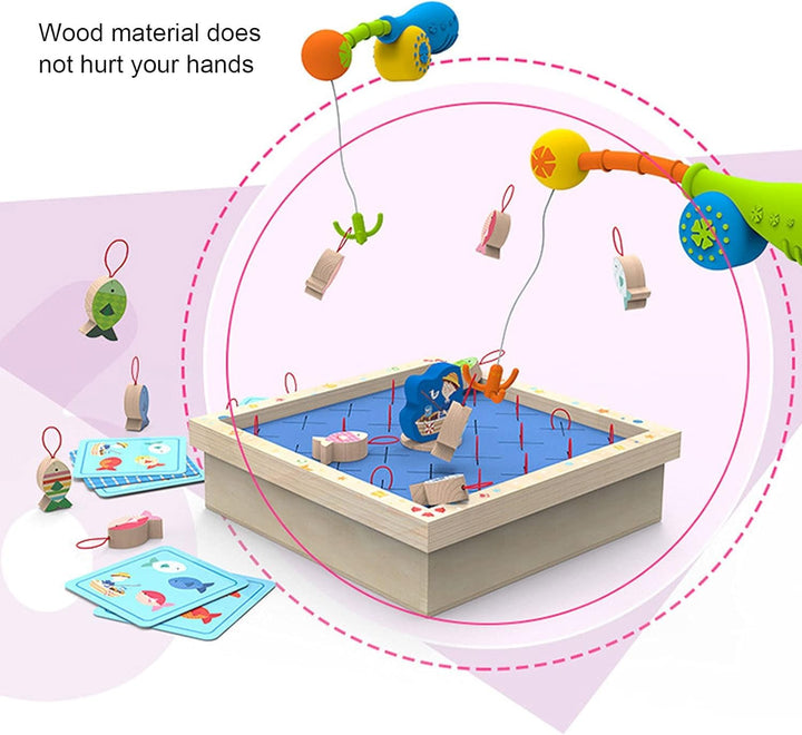 Juego Didáctico Memoria De Pesca En Madera Para Niños