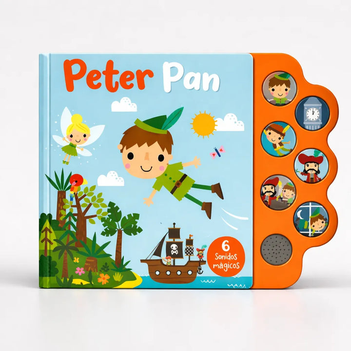 Libro Sonoro Peter Pan Clásicos con 6 Sonidos Para Niños