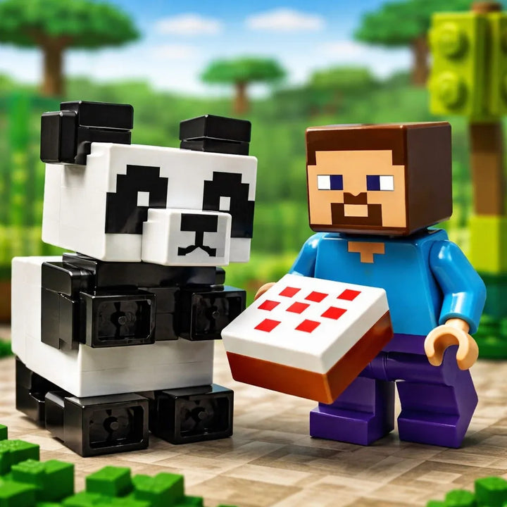 Juego de Construcción Lego Minecraft con Steve y Baby-Panda Niños