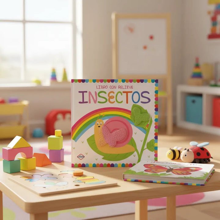 Libro Didáctico con Relieve Insectos Para Niños