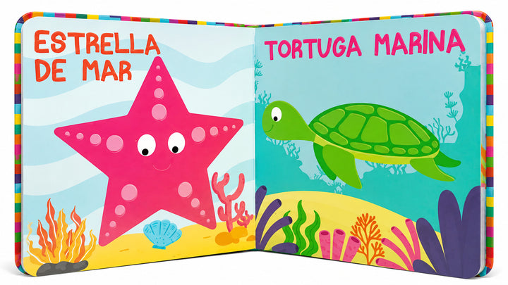 Libro Didáctico Con Relieve Animales Marinos Lexus Para Niños