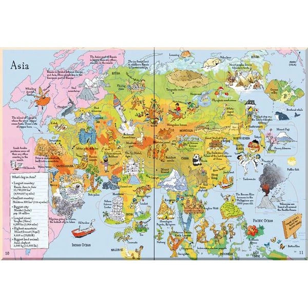 Atlas Educativo Interactivo Solapas Mapa Mundo Usborne Para Niños