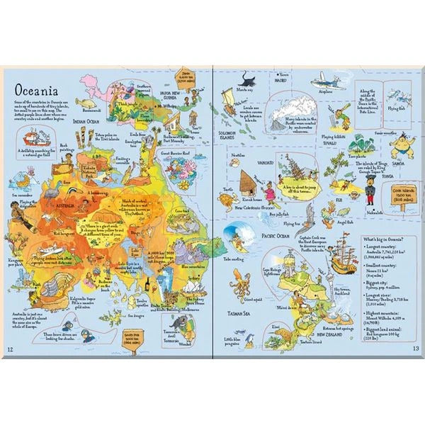 Atlas Educativo Interactivo Solapas Mapa Mundo Usborne Para Niños