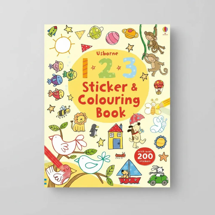 Libro de Actividades con Pegatinas Números y Animales Para Niños