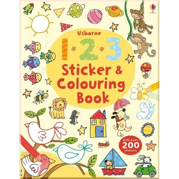 Libro de Actividades con Pegatinas Números y Animales Para Niños