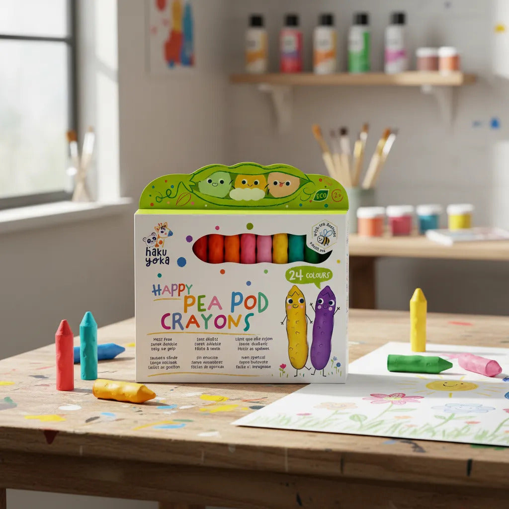 Set Crayones 24 Ceras Naturales de Cera de Abeja Para Niños
