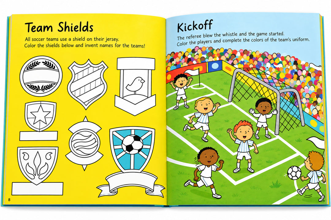 Libro de Actividades Colorear Fútbol Usborne Para Niños