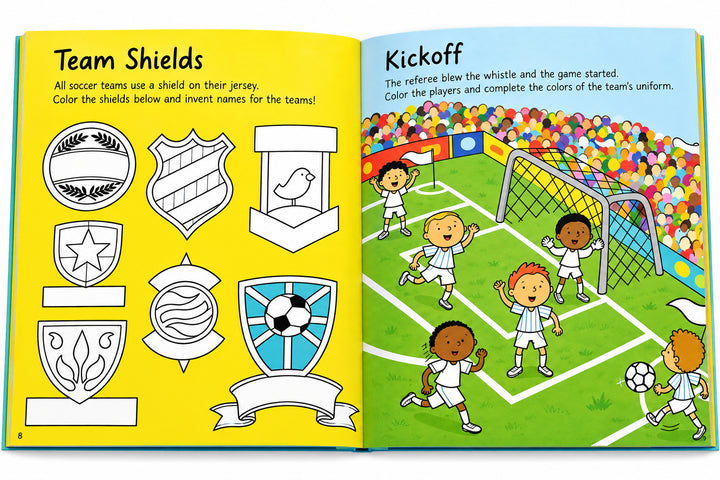 Libro de Actividades Colorear Fútbol Usborne Para Niños