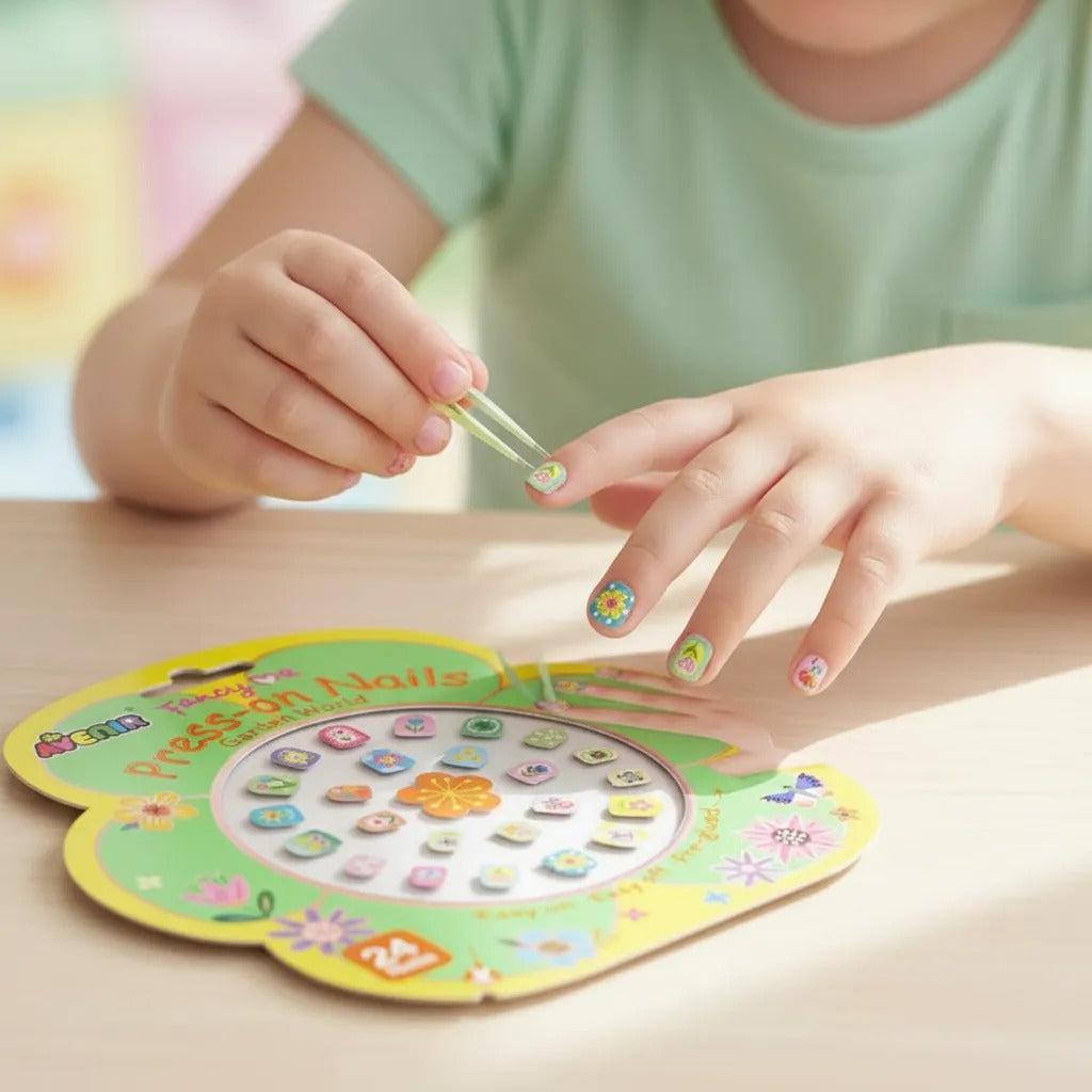 Set Uñas Adhesivas Temática Naturaleza Para Niños